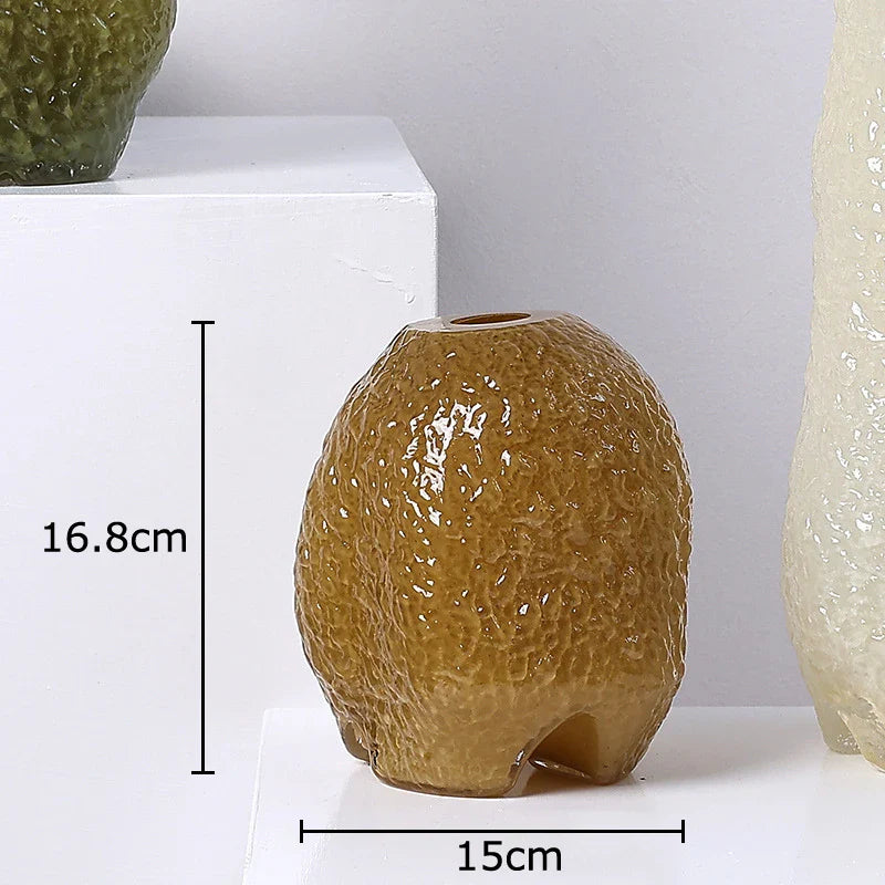 Afralia™ Ripple Glass Vase: Hydroponics Plant Pots Table Decoration Room Aesthetic Decor