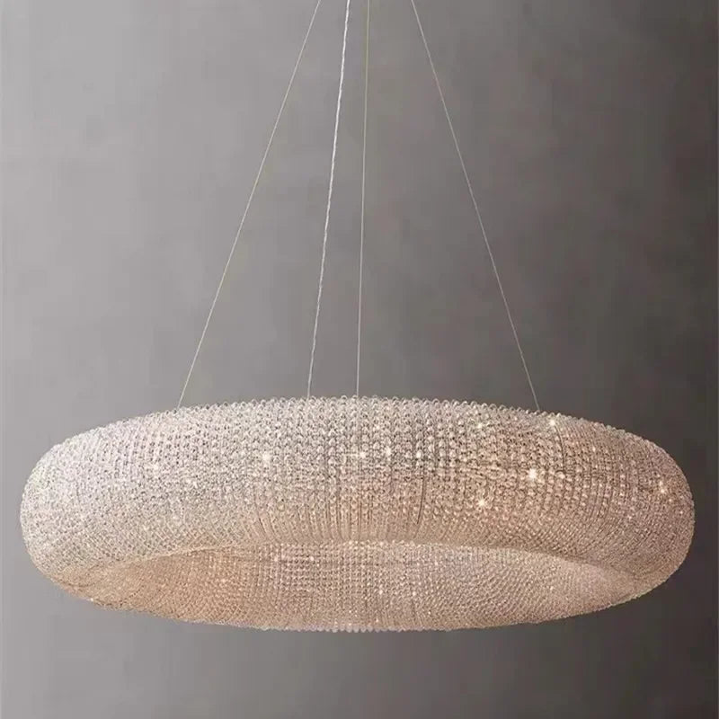 Afralia™ Crystal Luxury Loft Pendant Light with LED E14 Bulb for Living Room