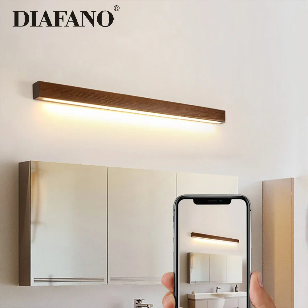 Afralia™ Wooden LED Tricolor Wall Lights for Living Bedroom Study Hotel