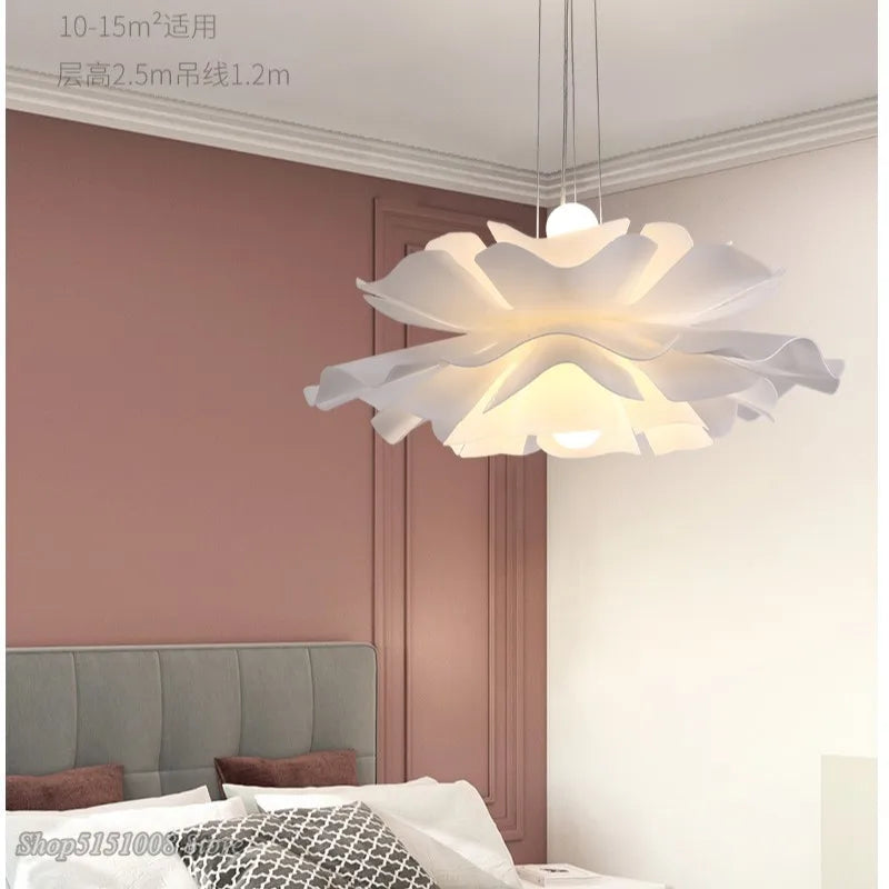 Afralia™ White Acrylic LED Bedroom Chandelier, Modern Nordic Design for Living Room and Girl's Room