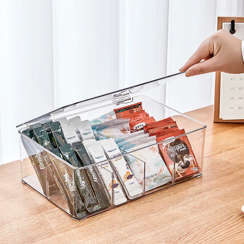 Afralia™ Coffee Tea Bag Storage Box for Kitchen Clothes Organization