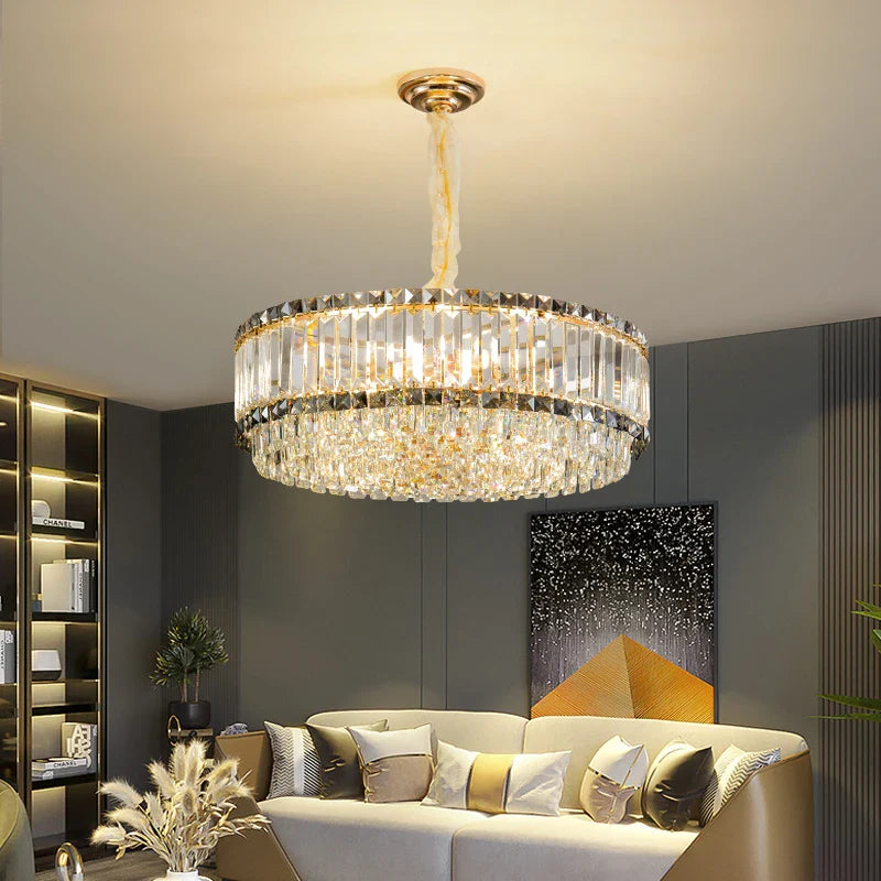 Afralia™ Crystal Chandelier: Elegant Modern Lighting for Living Room, Bedroom, and Restaurant.