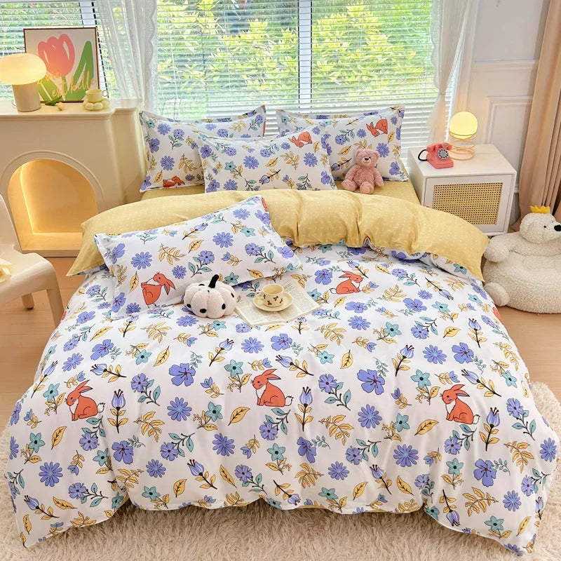 Afralia™ Plant Printed Brushed Single Duvet Cover for Cozy Winter Nights