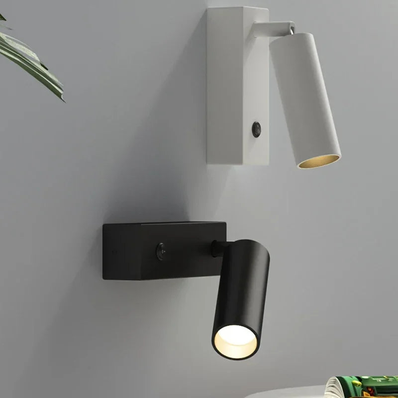 Afralia™ Modern Rotatable Wall Lamp - Contemporary LED Bedside Reading Spotlight