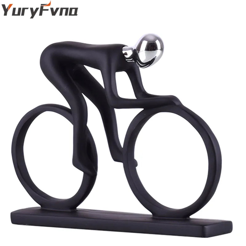 Afralia™ Cyclist Sculpture Figurine Abstract Art Home Decor Champion Athlete