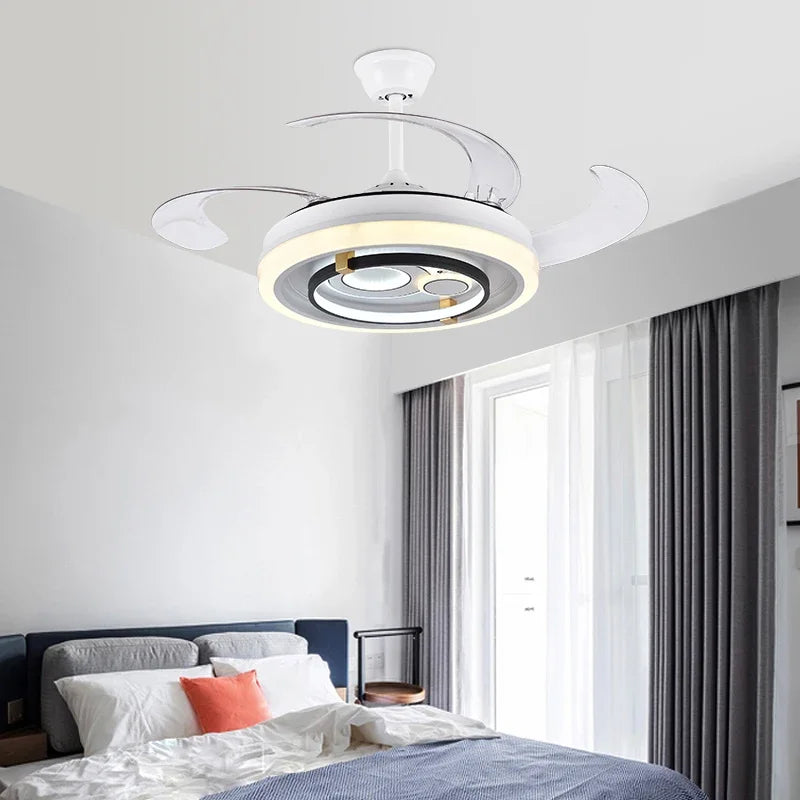 Afralia™ Smart Ceiling Fan Light with Remote Control Silent Design