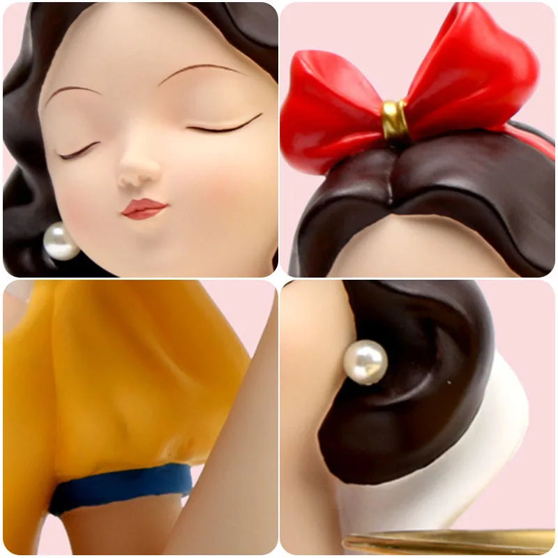 Afralia™ Snow White Fairy Sculptures Tray for Home Decoration and Storage