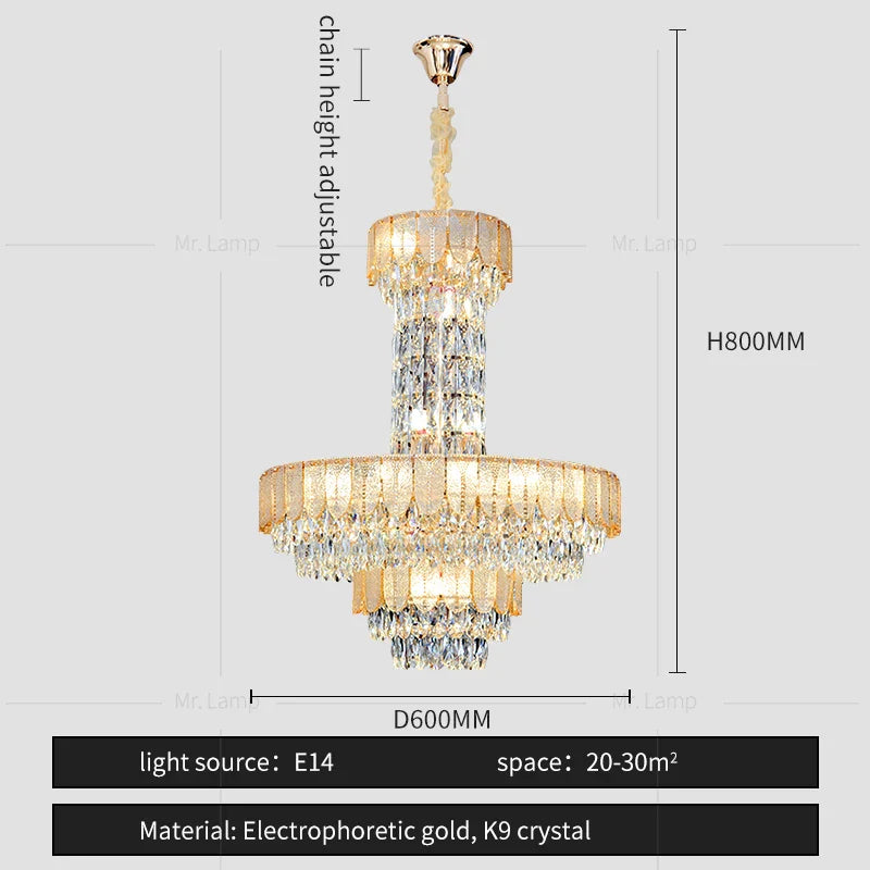 Afralia™ Crystal Chandelier: Postmodern Multi-layer Luxury for Living Room, Hotel Lobby, and Villa