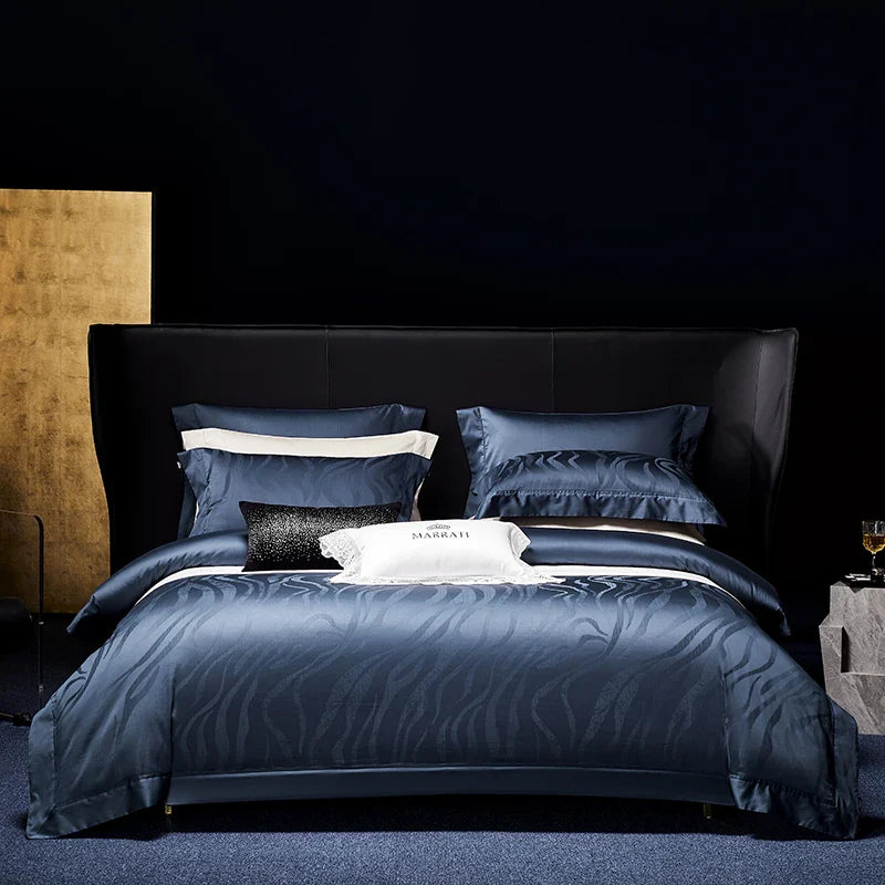Afralia™ Luxury 1600TC Egyptian Cotton Jacquard Bedding Set - 4Pcs