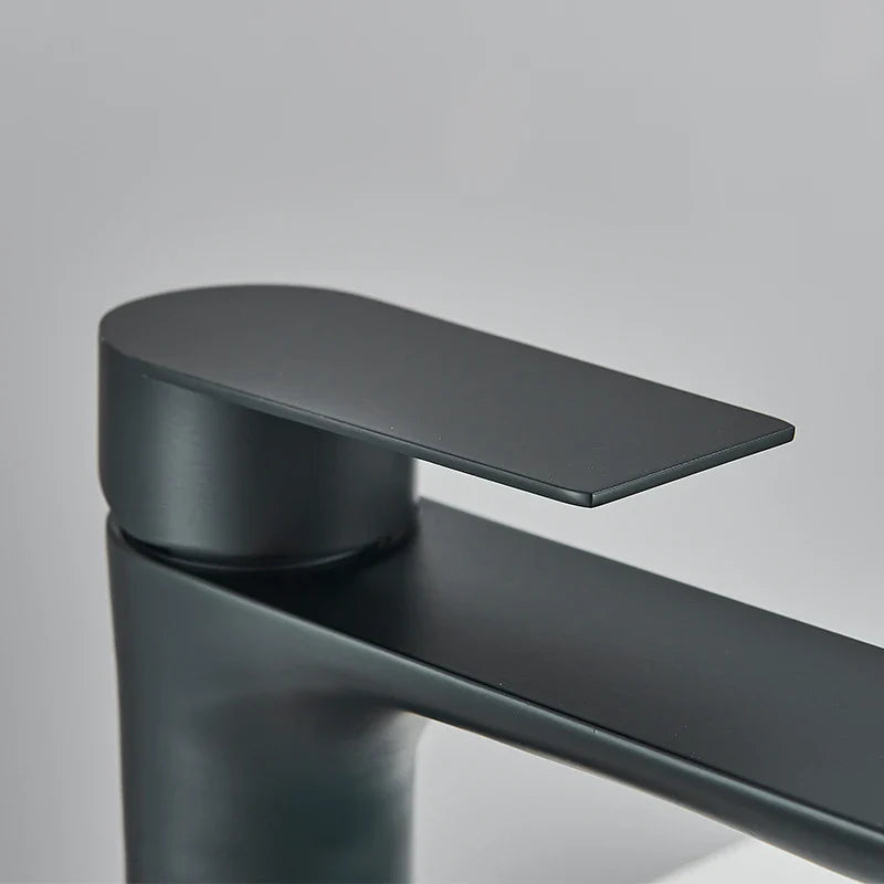 Afralia™ Luxury Stainless Steel Washbasin Faucet with Hot Cold Mixer, Black/Chrome Finish