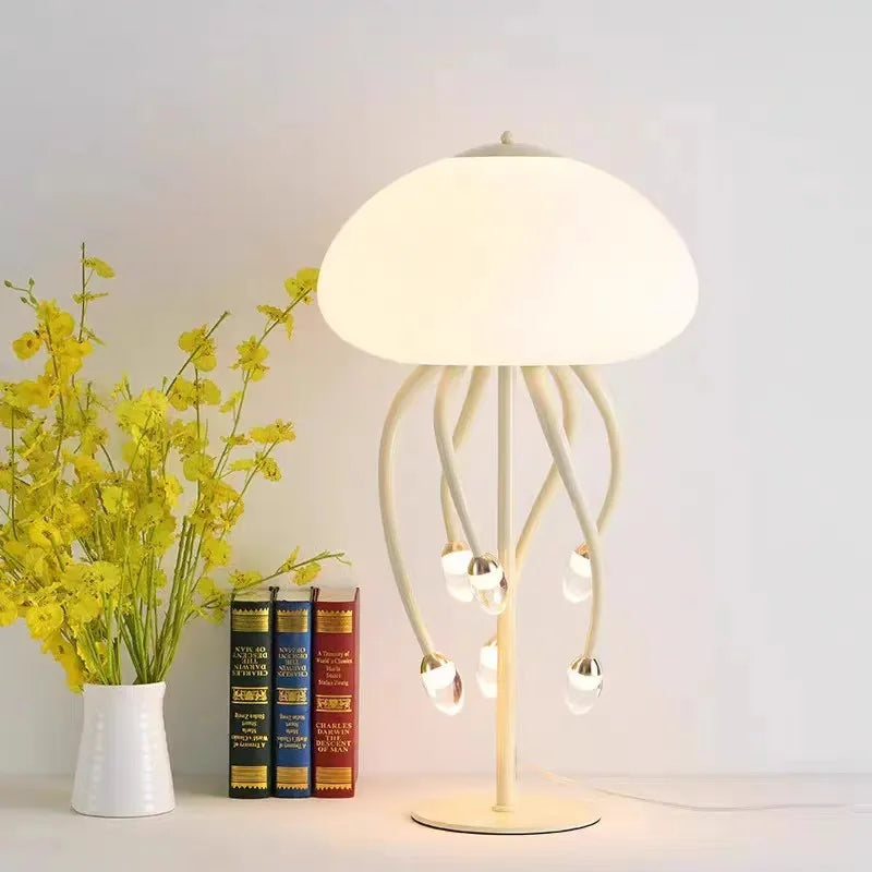 Afralia™ Modern Jellyfish LED Hanging Lamp Dimmable Warm Art for Bedroom & Living Room