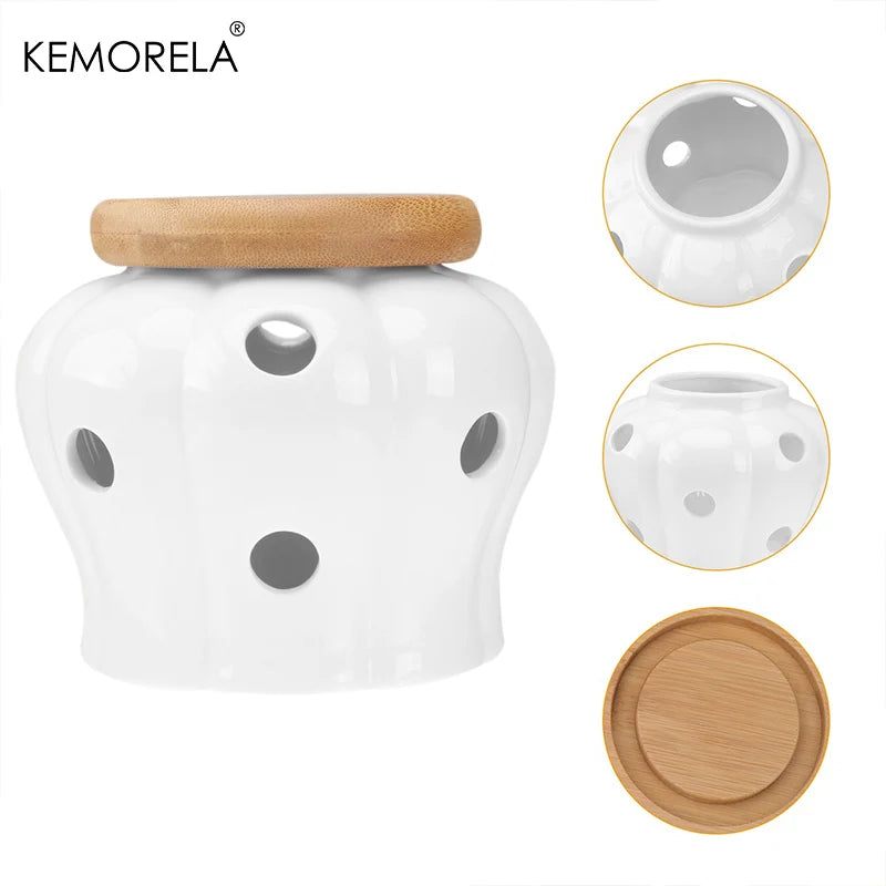 Afralia™ Ceramic Storage Jar with Lemon Design - Kitchen Storage Container