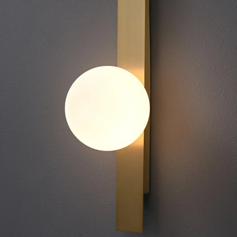 Afralia™ Nordic Copper LED Wall Lamp: Hotel Customized Minimalist Living Room Light