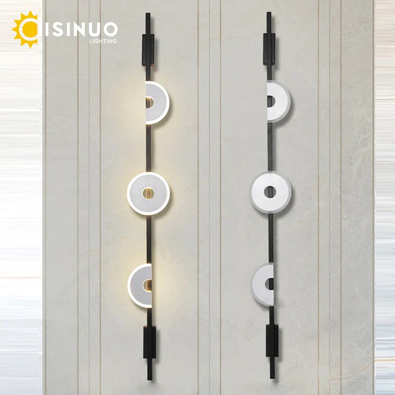 Afralia™ LED Marble Wall Lights - Black Metal Sconces for Living Room, Stairs & Aisle