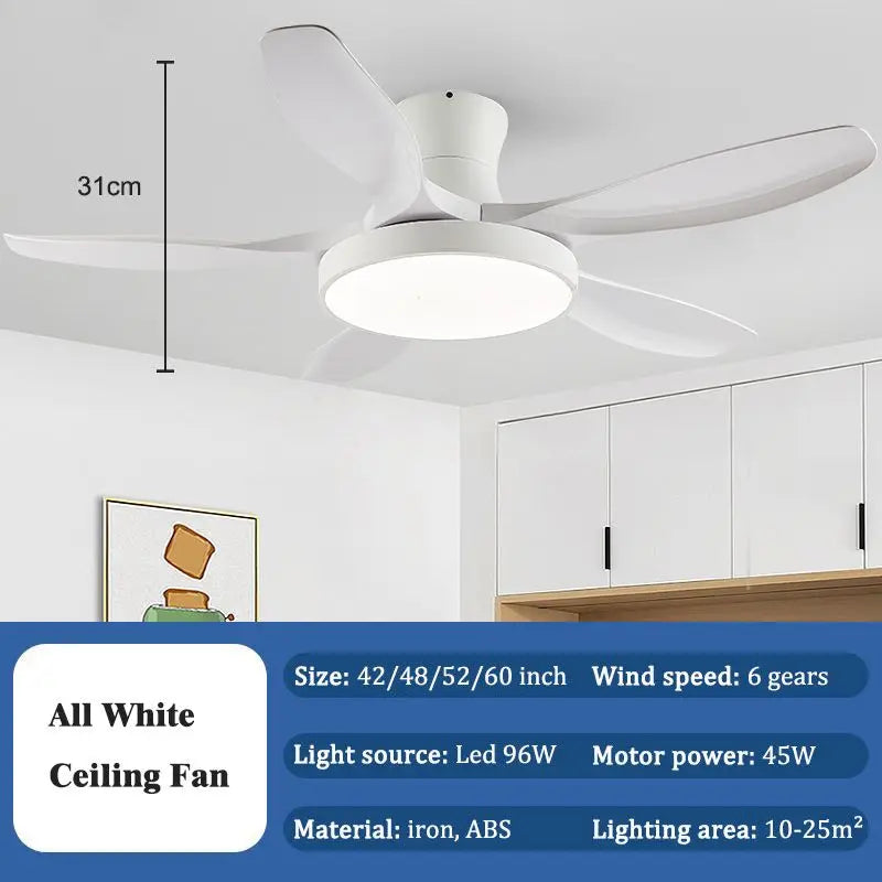 Afralia™ 52" DC Ceiling Fan Light Remote Control LED Living Bedroom 220V 110V