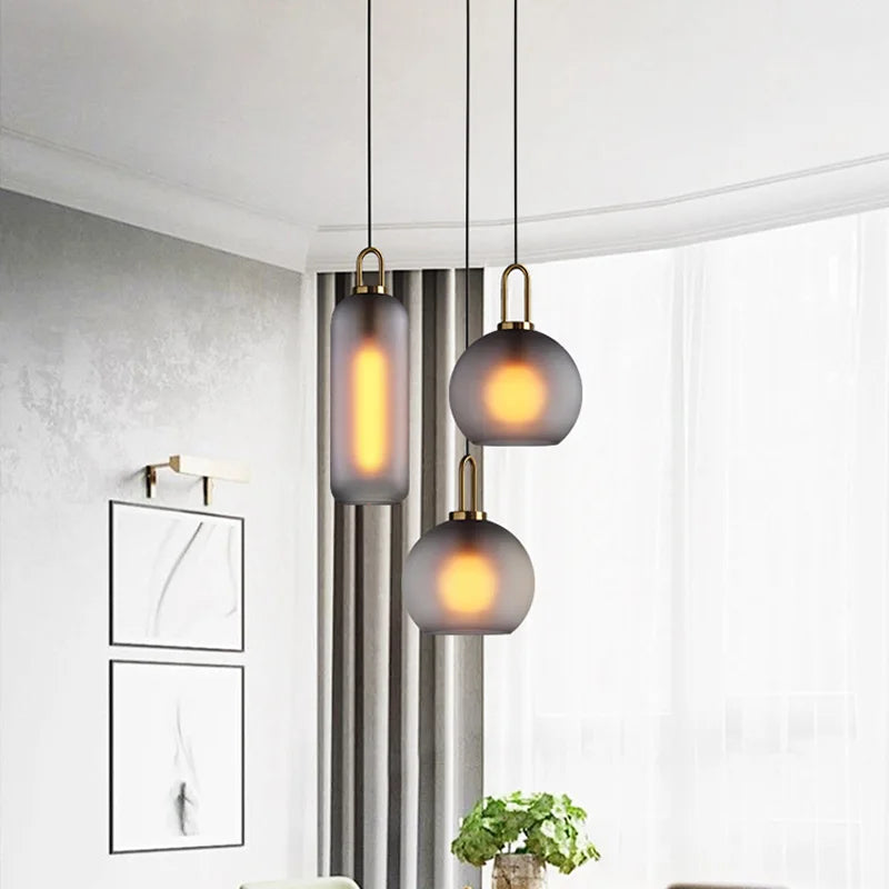 Afralia™ Nordic Glass Ball Pendant Light for Kitchen, Living Room, and Bedroom Luxe Decor