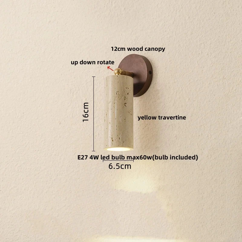 Afralia™ Travertine LED Wall Lamp - Modern Nordic Design, Copper Finish