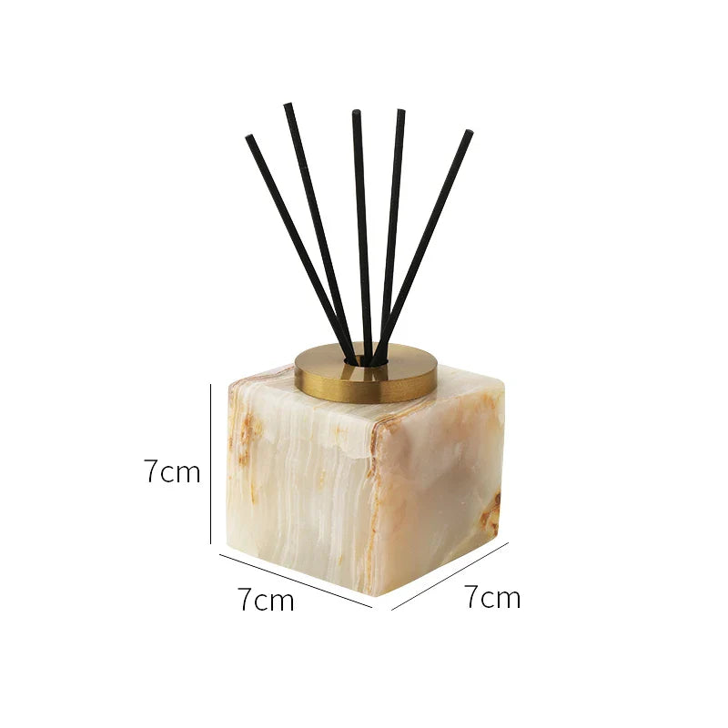 Afralia™ Marble Stone Fragrance Diffuser Travertine Sphere Incense Burner with Tray