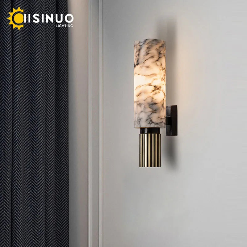 Afralia™ Marble Wall Lamp: Luxury E27 Lights for Living Room Bedroom & Corridor