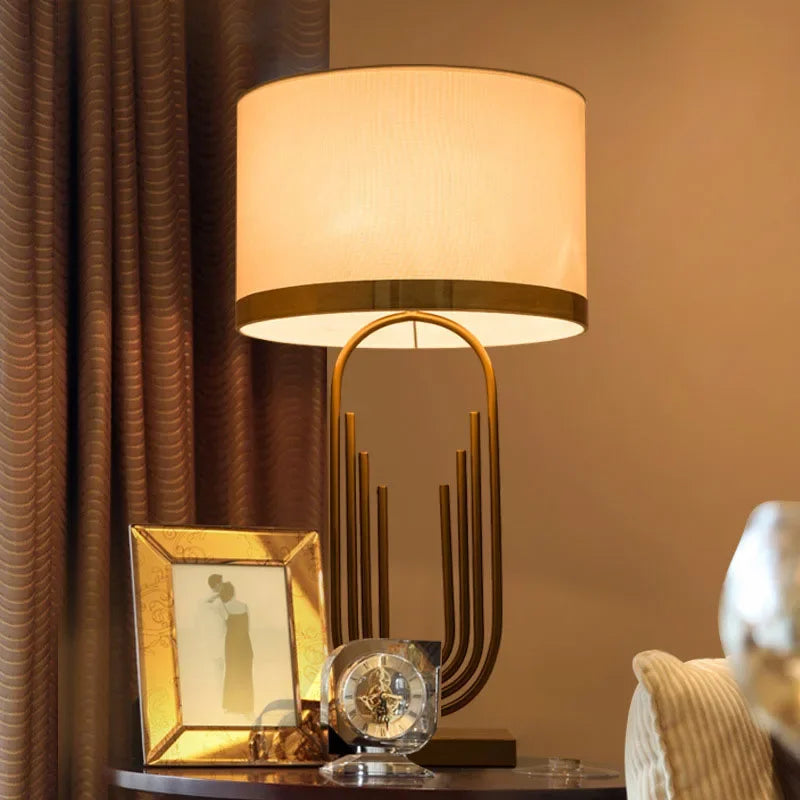 Afralia™ Brass Table Lamp: Modem Luxury Antique Gold Lighting for Home Decor & Office Room