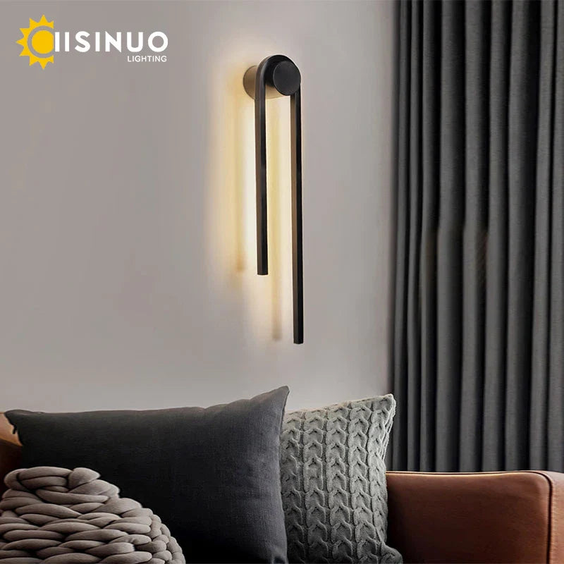 Afralia™ U-Shaped Wall Lamp: Industrial Black Gold Lighting for Home Decor