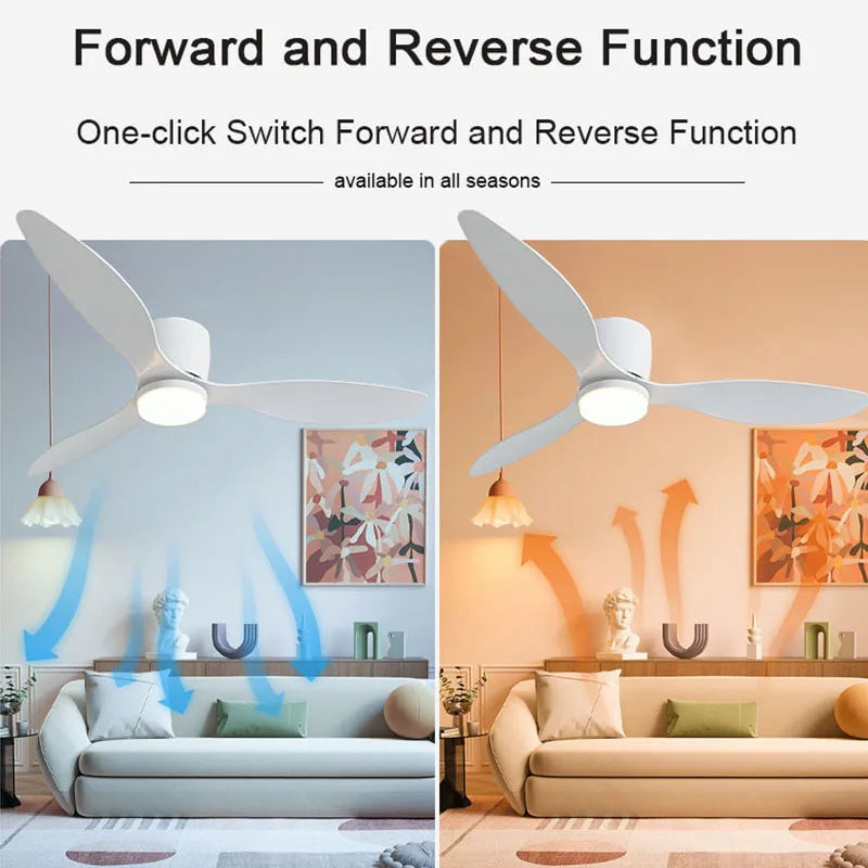 Afralia™ LED Ceiling Fan Light for Bedroom and Restaurant, Nordic Style Electric Fan.