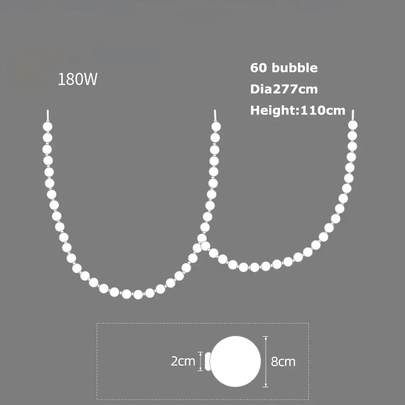 Afralia™ White Bubble Art Line Pendant Lighting for Home Decoration