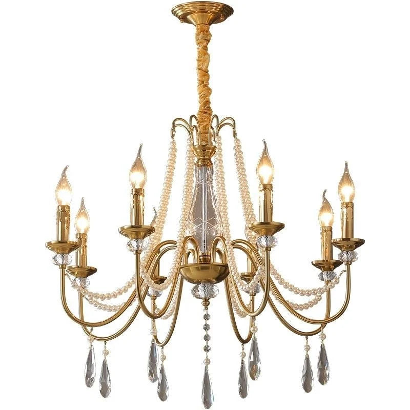 Afralia™ Luxury Crystal Chandelier Foyer Pendant Light American Style Home Decor