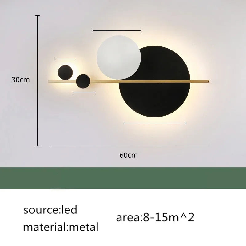 Afralia™ Circular Sofa Luxury Wall Lamp: Simple Modern Nordic Bedroom Lighting