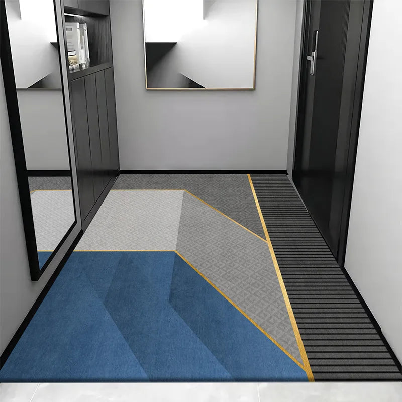 Afralia™ Grey Crystal Velvet Entrance Rug - Luxe Absorbent, Anti-Slip, Easy-Clean Living Room Carpet