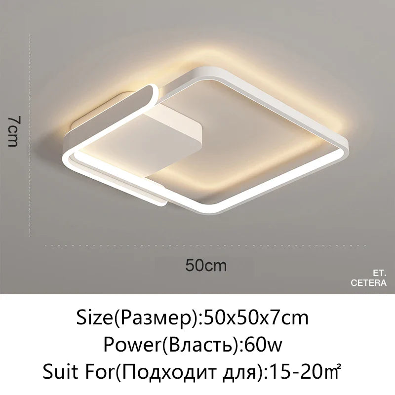 Afralia™ Modern LED Chandelier Living Room Kitchen Lamp Black Chrome Fixture