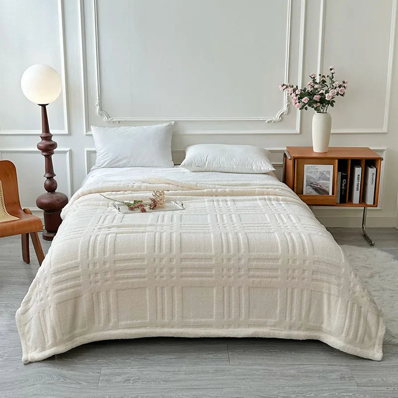 Afralia™ Velvet Jacquard Taffeta Blanket: Cozy Sofa Cover & Four-Season Quilt