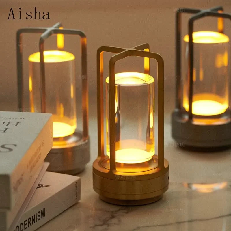 Afralia™ TouchTable Lamp: Rechargeable LED Desk Light in Gold/Silver/Black