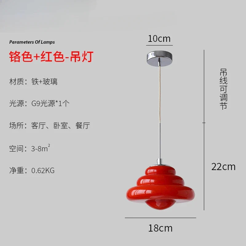 Afralia™ Cream Glass Pendant Lights LED G9 for Girl's Room & Kitchen