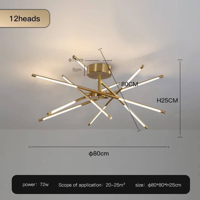 Afralia™ Black LED Ceiling Chandelier for Nordic Modern Home Decor