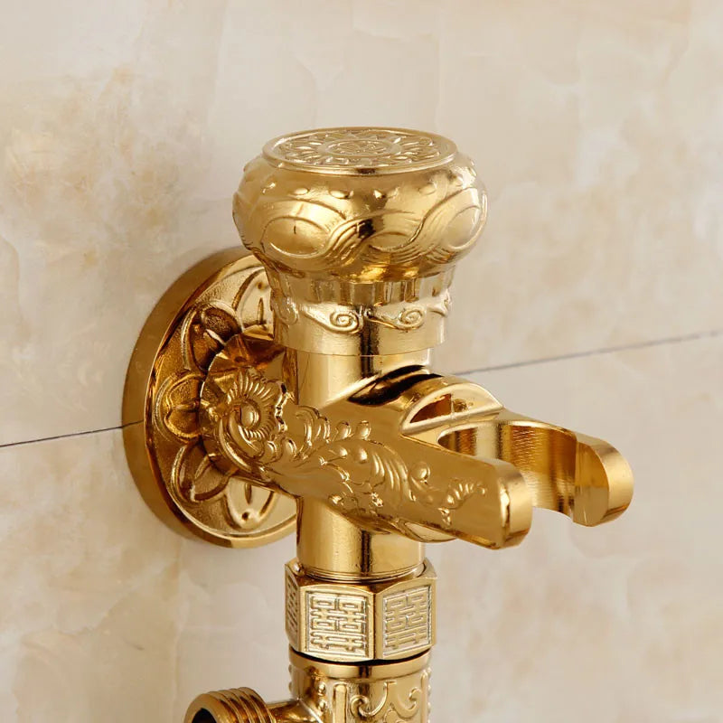 Afralia™ Gold Brass Hand Held Bidet Shattaf Shower Head Set