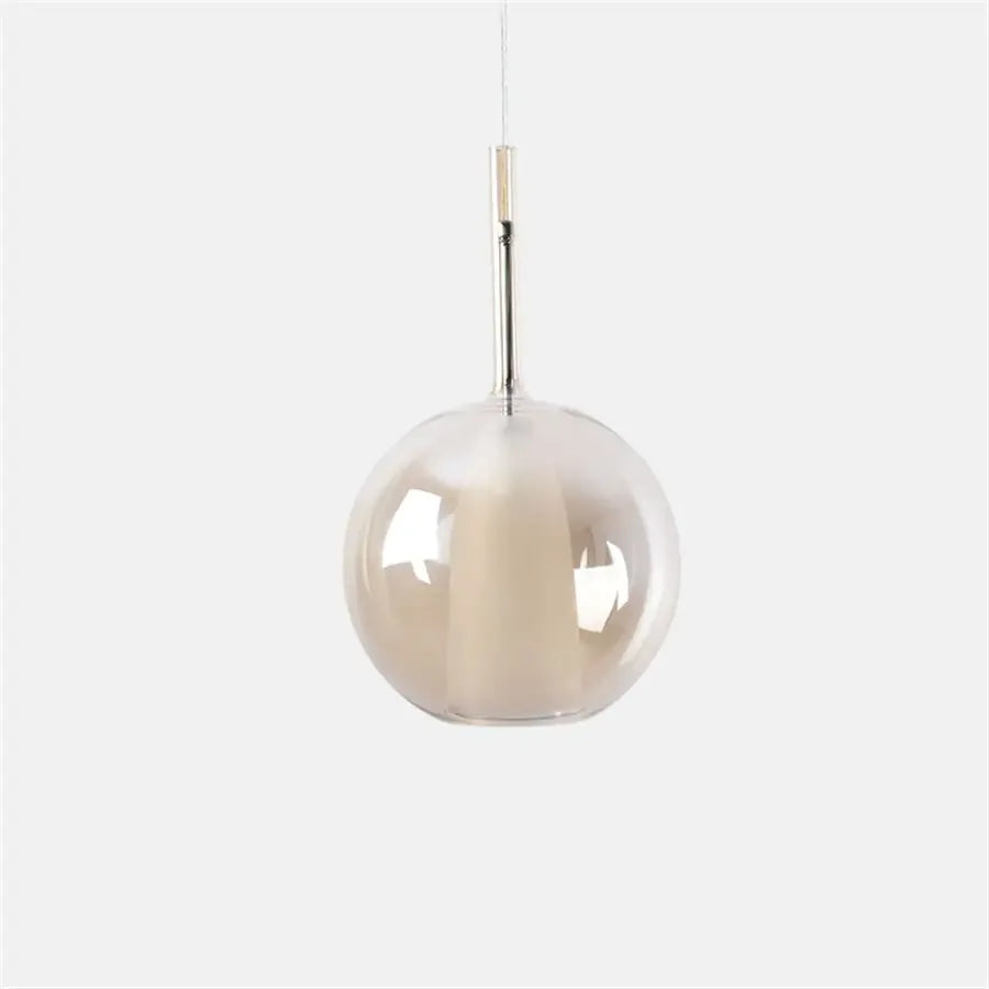 Afralia™ Penta Glo LED Pendant Light | Gray Glass Suspension Fixture