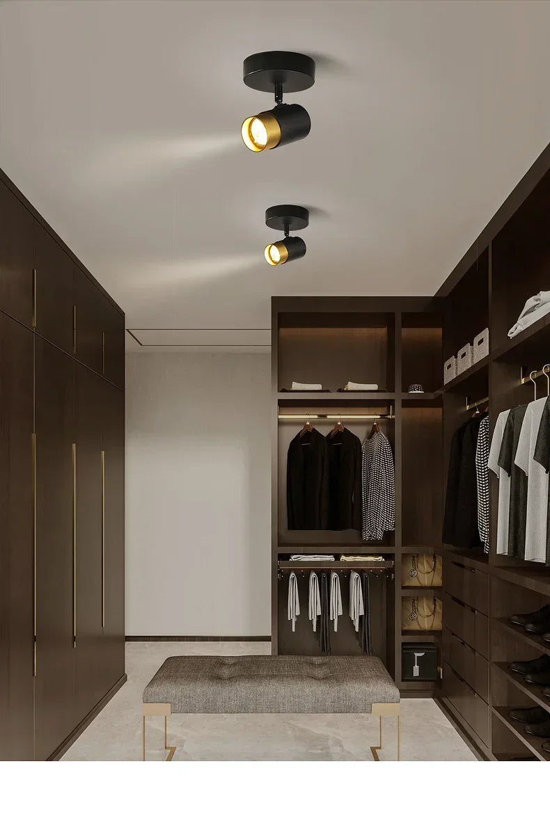 Afralia™ Modern Black LED Ceiling Chandelier Spotlight for Living Room, Bedroom, Dining - Light Fixtures