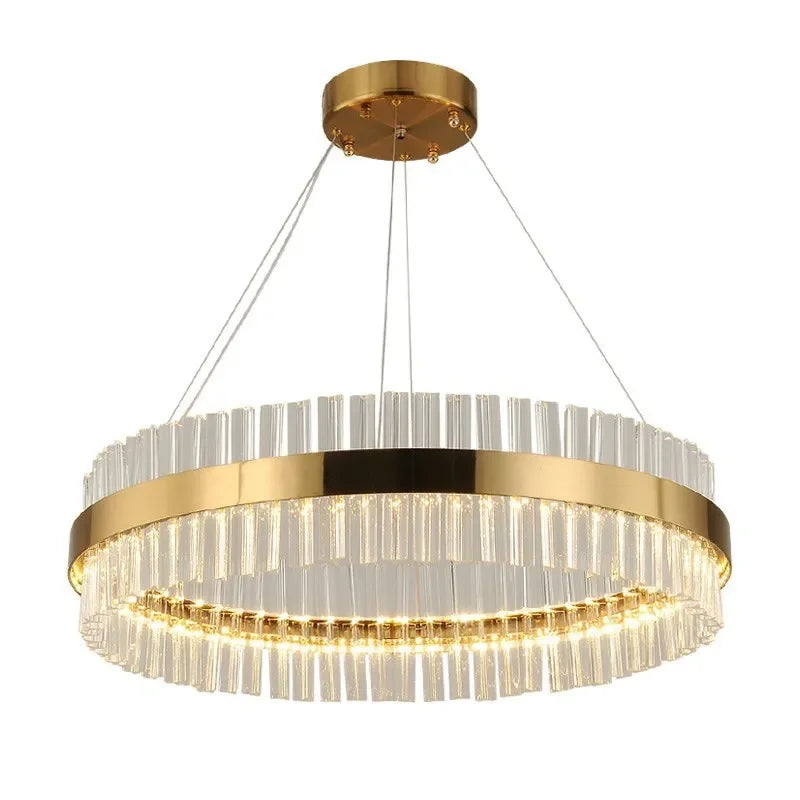 Afralia™ Crystal LED Ring Chandelier | Modern Pendant Light Fixture