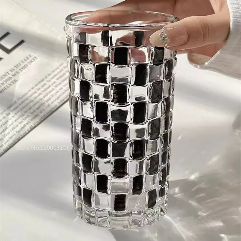 Afralia™ Black Rattan Frame Glass Cups Set - High-Value Drinkware Gift