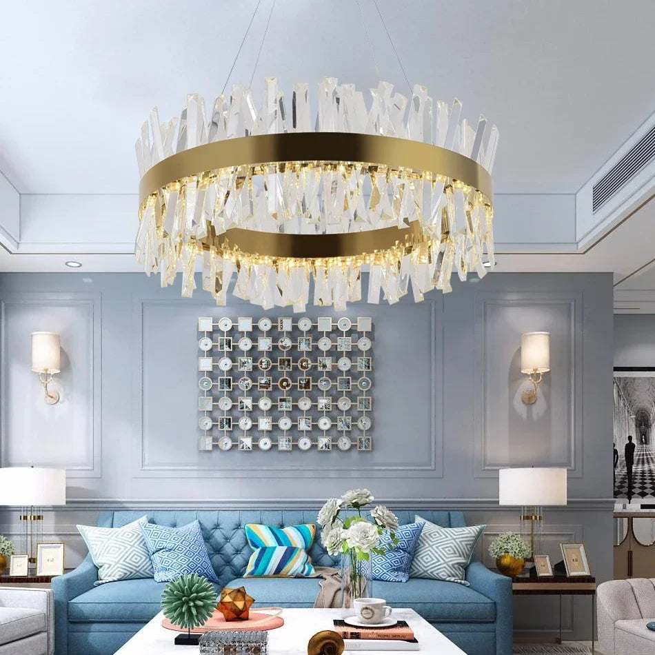 Afralia™ Luxury LED Crystal Chandelier for Living Room & Restaurant Décor