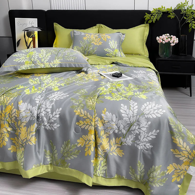 Afralia™ Silky Washed Summer Quilt - Skin-Friendly & Breathable Light Luxury Comforter