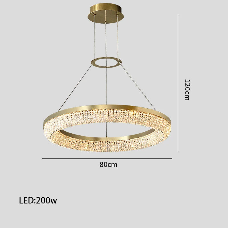 Afralia™ Luxury LED Ring Light Chandelier for Dining Room Décor