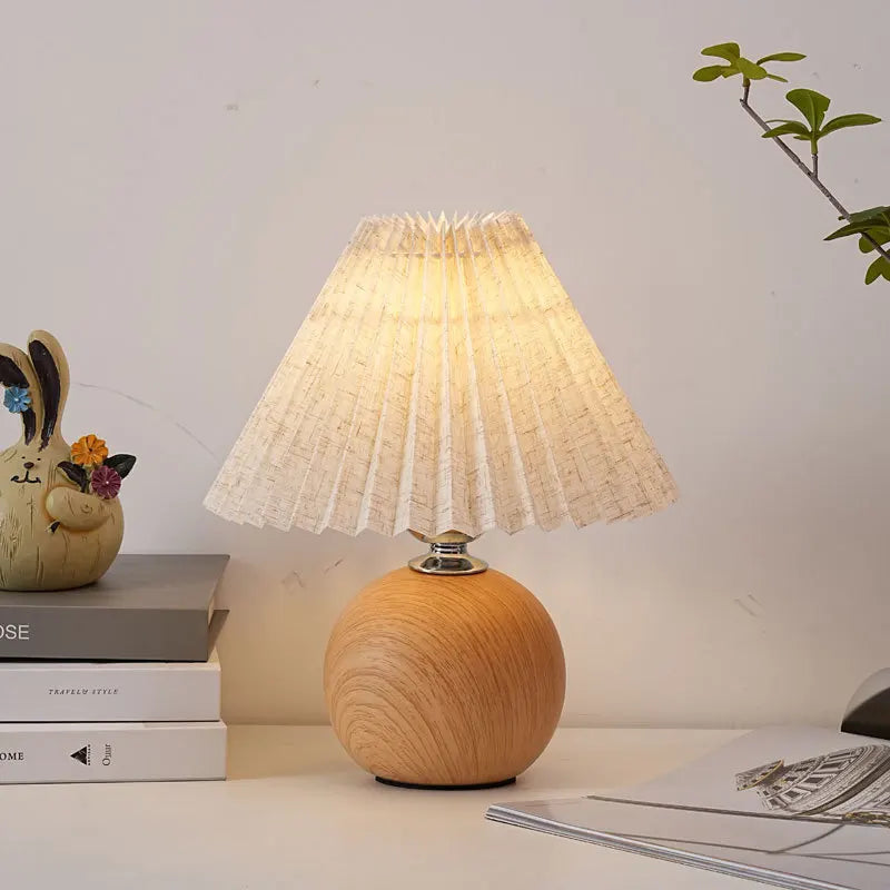 Afralia™ Ceramic Pleated Bedside Lamp: Elegant Nordic Decorative Table Lamp for Bedroom