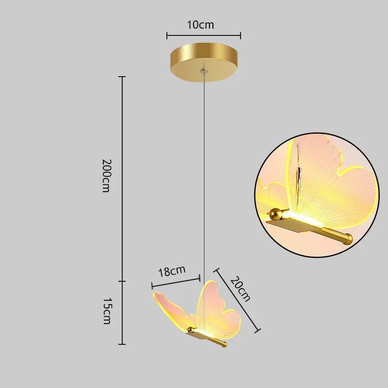 Afralia™ Butterfly LED Chandelier for Duplex Villa Living Room Romantic Wedding Decor