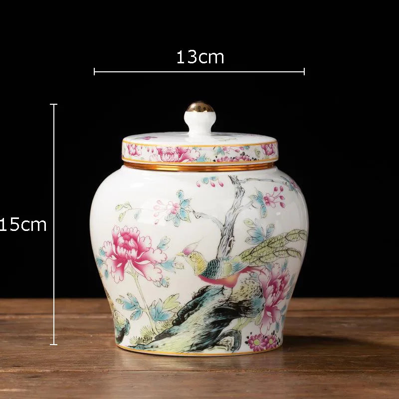 Afralia™ Blue White Porcelain Tea Canister Organizer Box Coffee Container Caddy Jar