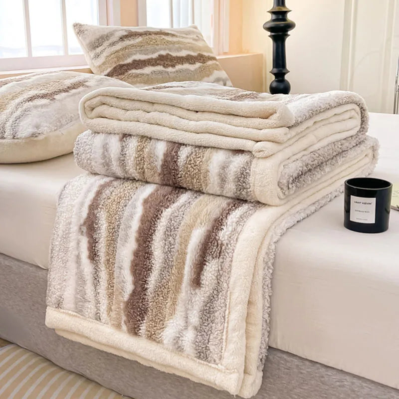 Afralia™ Luxury Rabbit Plush Blanket: Soft, Thick, Multifunctional Bedspread for Home and Office