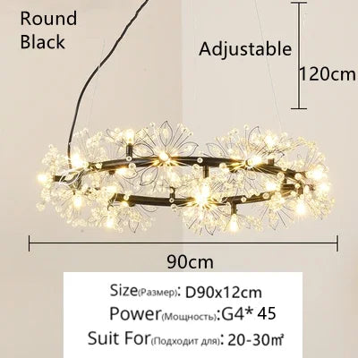 Afralia™ Crystal Bionic Petals Chandelier for Living Dining Bedroom Hall Hotel Decor