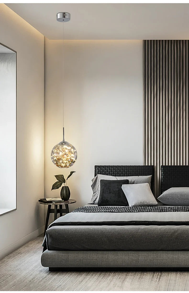 Afralia™ Star Meteor Ball LED Pendant Light: Modern Nordic Hall Chandelier for Home Living