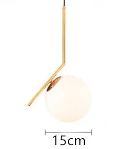 Afralia™ Modern Minimalist Metal Pendant Light Glass Ball Kitchen Living Room Decor